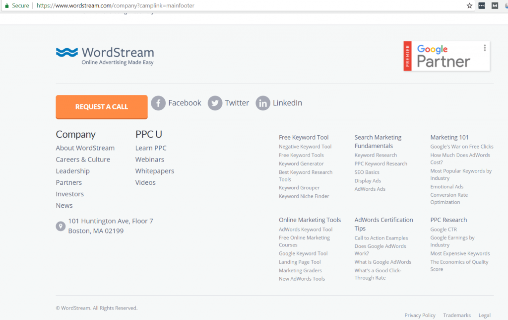 website information