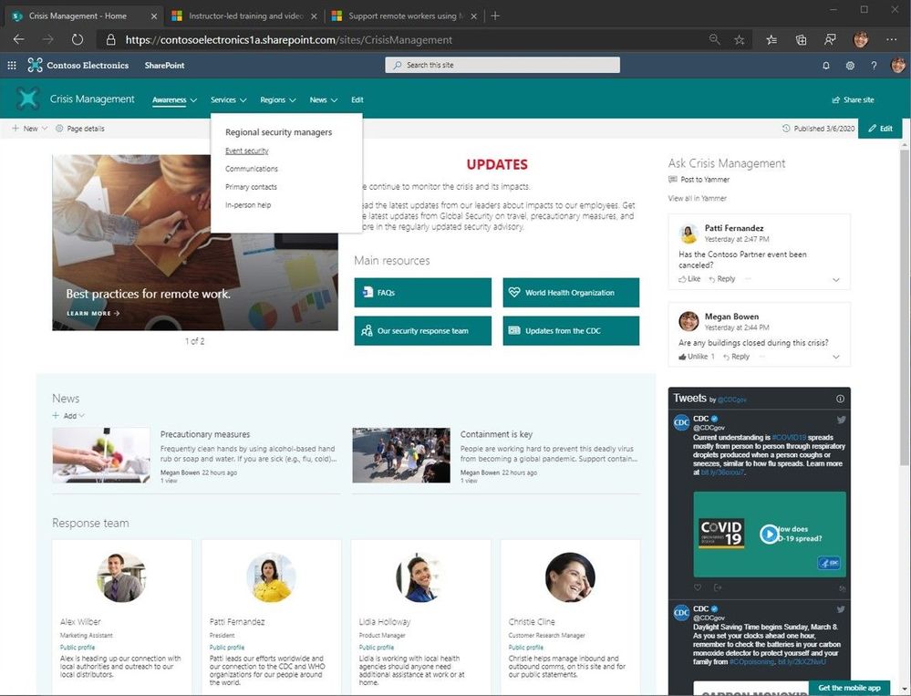 website information